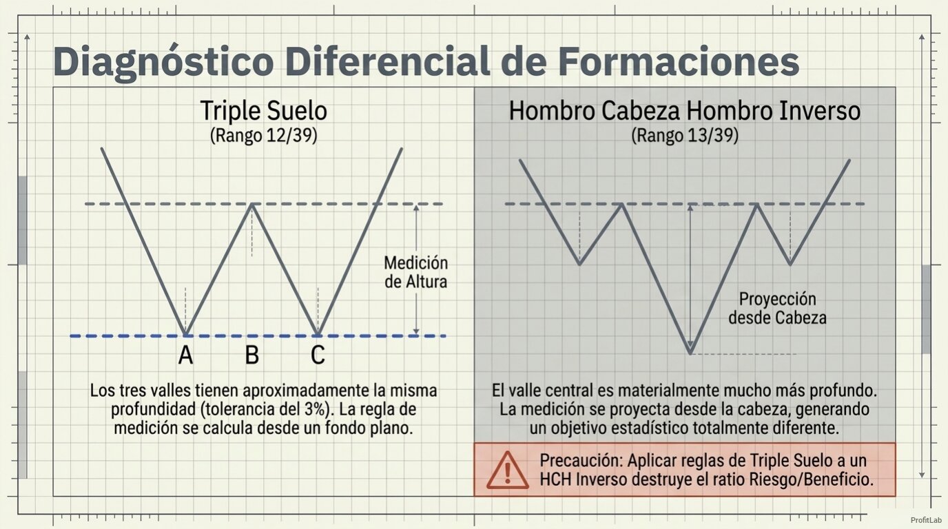 Lámina 6: triple suelo frente a hombro-cabeza-hombro invertido
